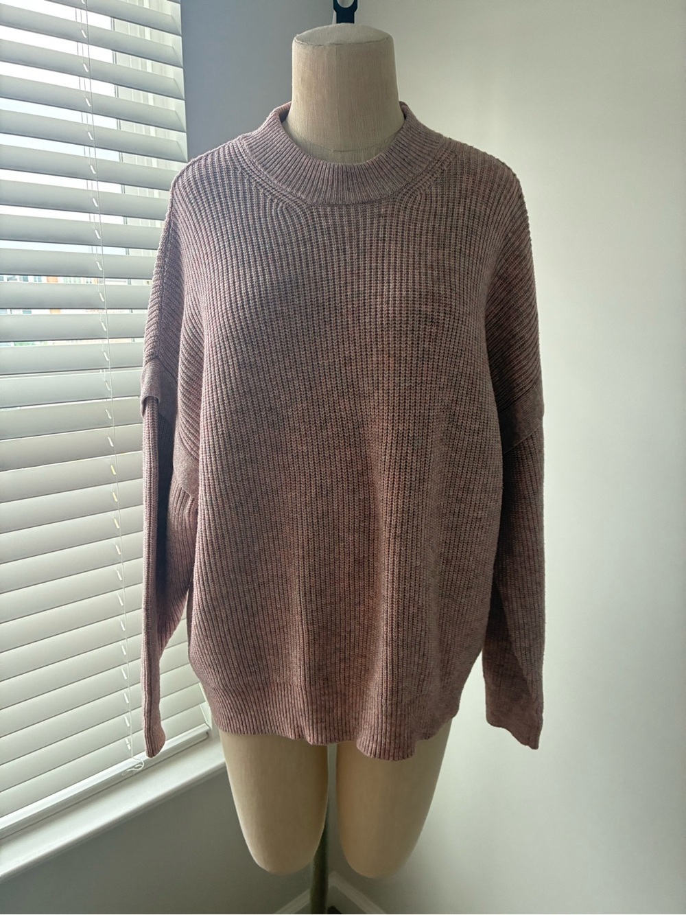 Terra & Sky Women's Dusty Pink Layered Mock Neck Sweater